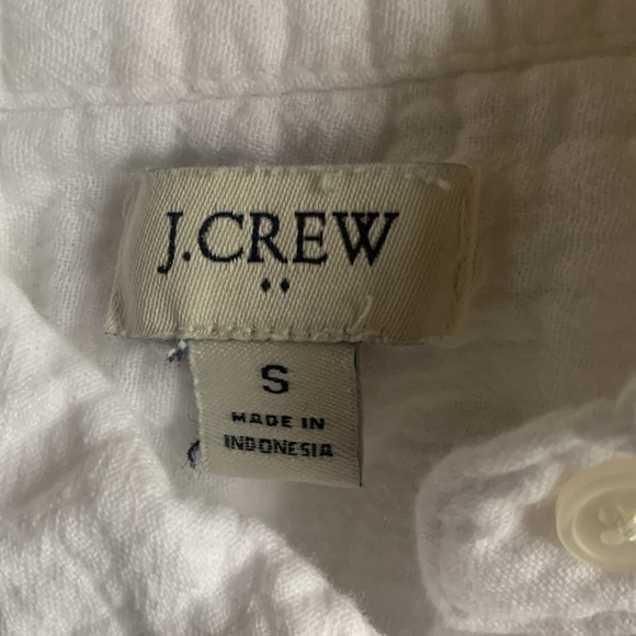J crew white gauze button up shirt size S‎ summer travel lightweight beach - Picture 4 of 9